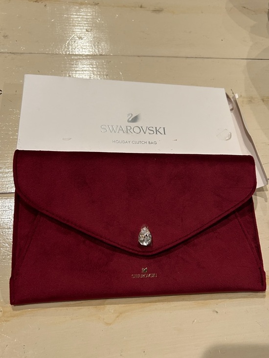 Swarovski Handbags - Swarovski Burgundy Red Crystal-Accent Envelope Clutch with Box